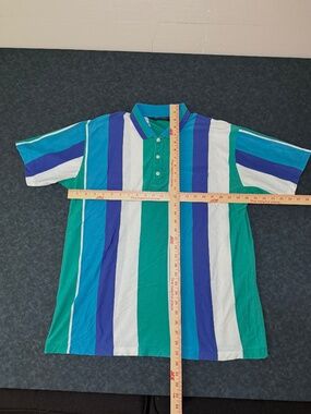 Vintage Puritan Classics Multicolor Stripe Polo Shirt Size XL
